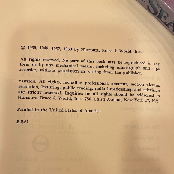 Book: Four Greek Plays Edited by Dudley Fitts - Picture 3 of 3